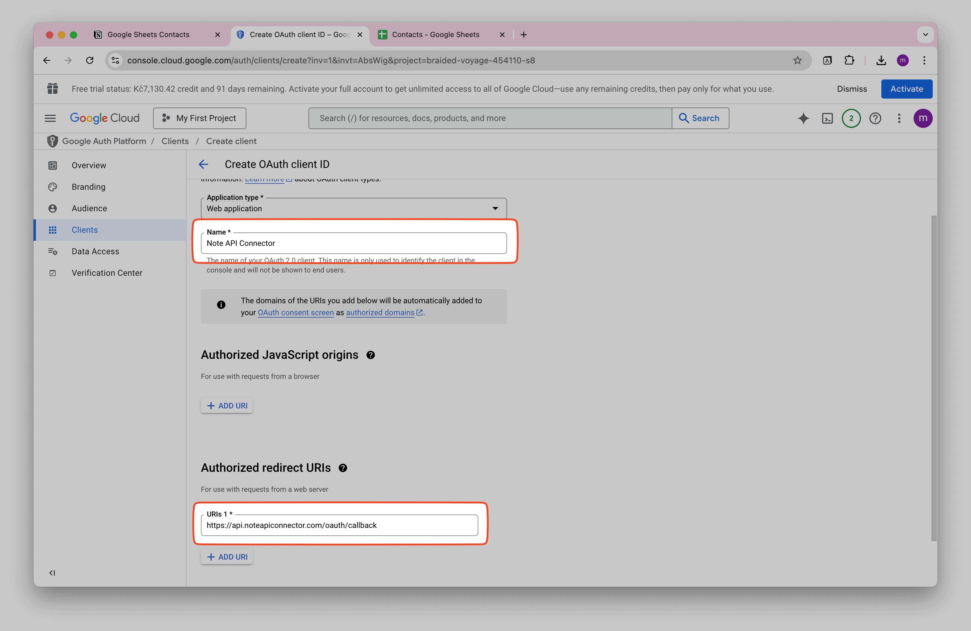 Google Cloud OAuth Name