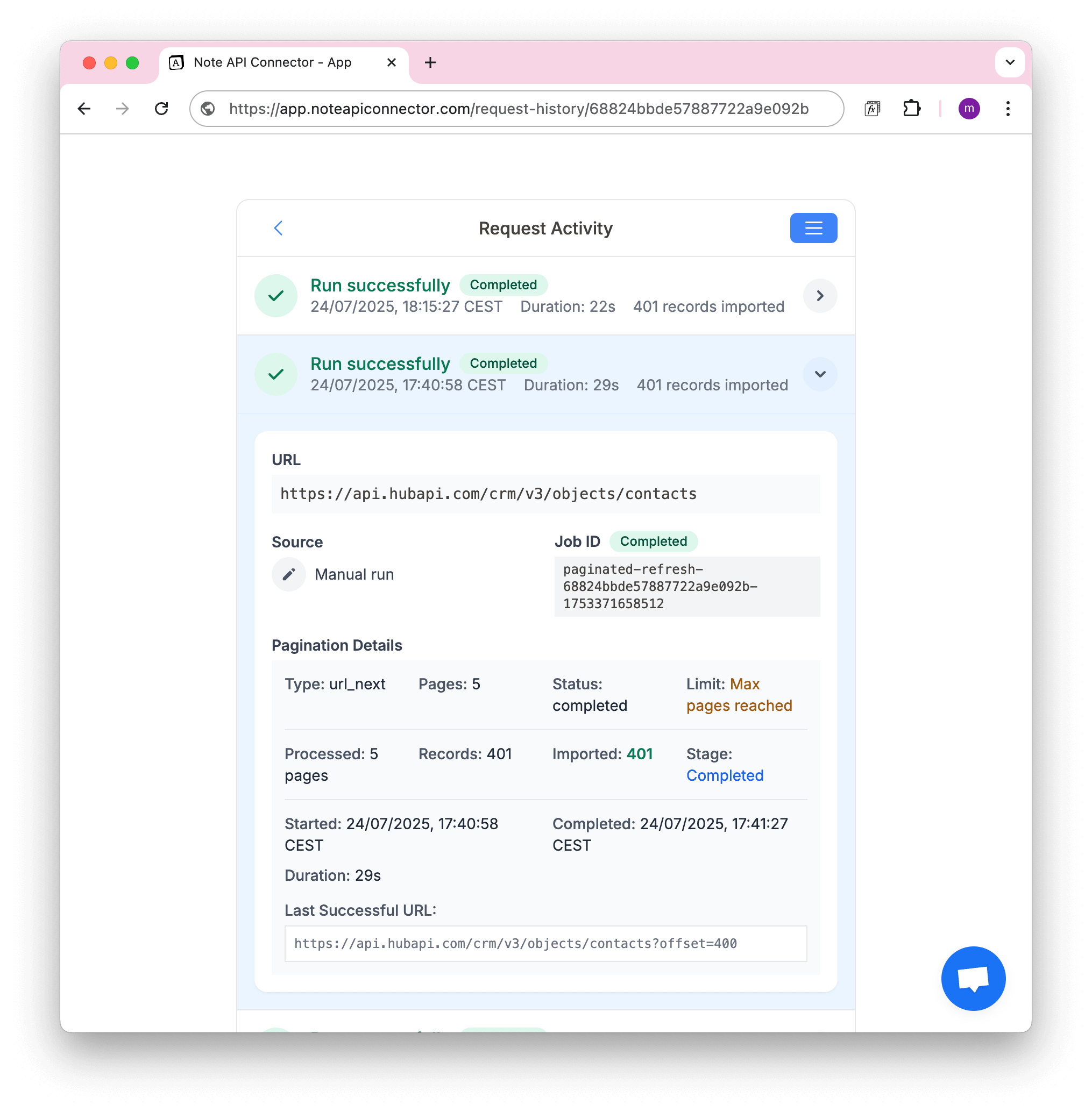 Paginated Request Completed