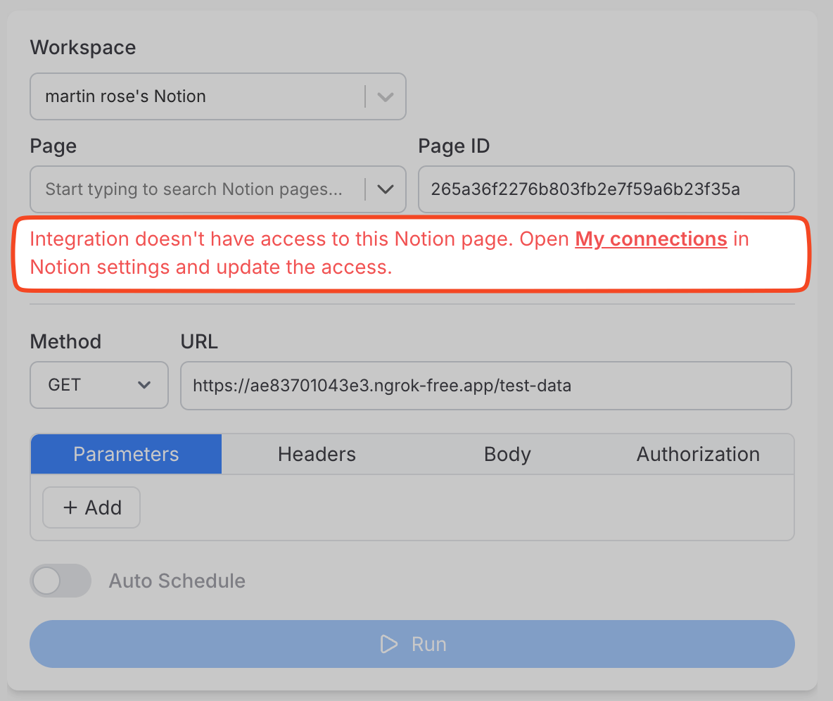 Notion Access Error