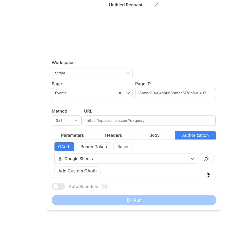 Connect to preset OAuth
