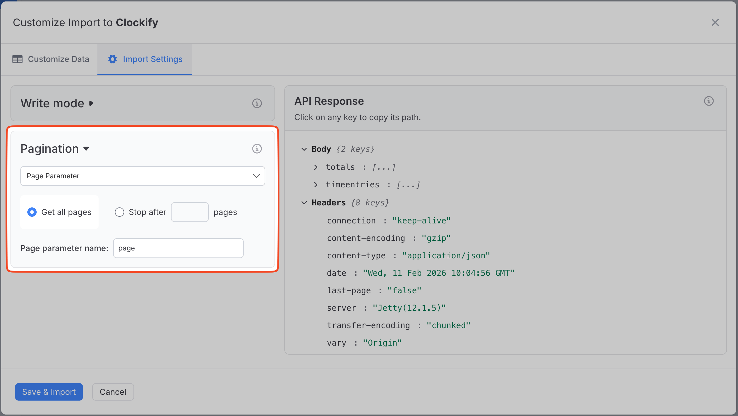 Page Parameter Pagination
