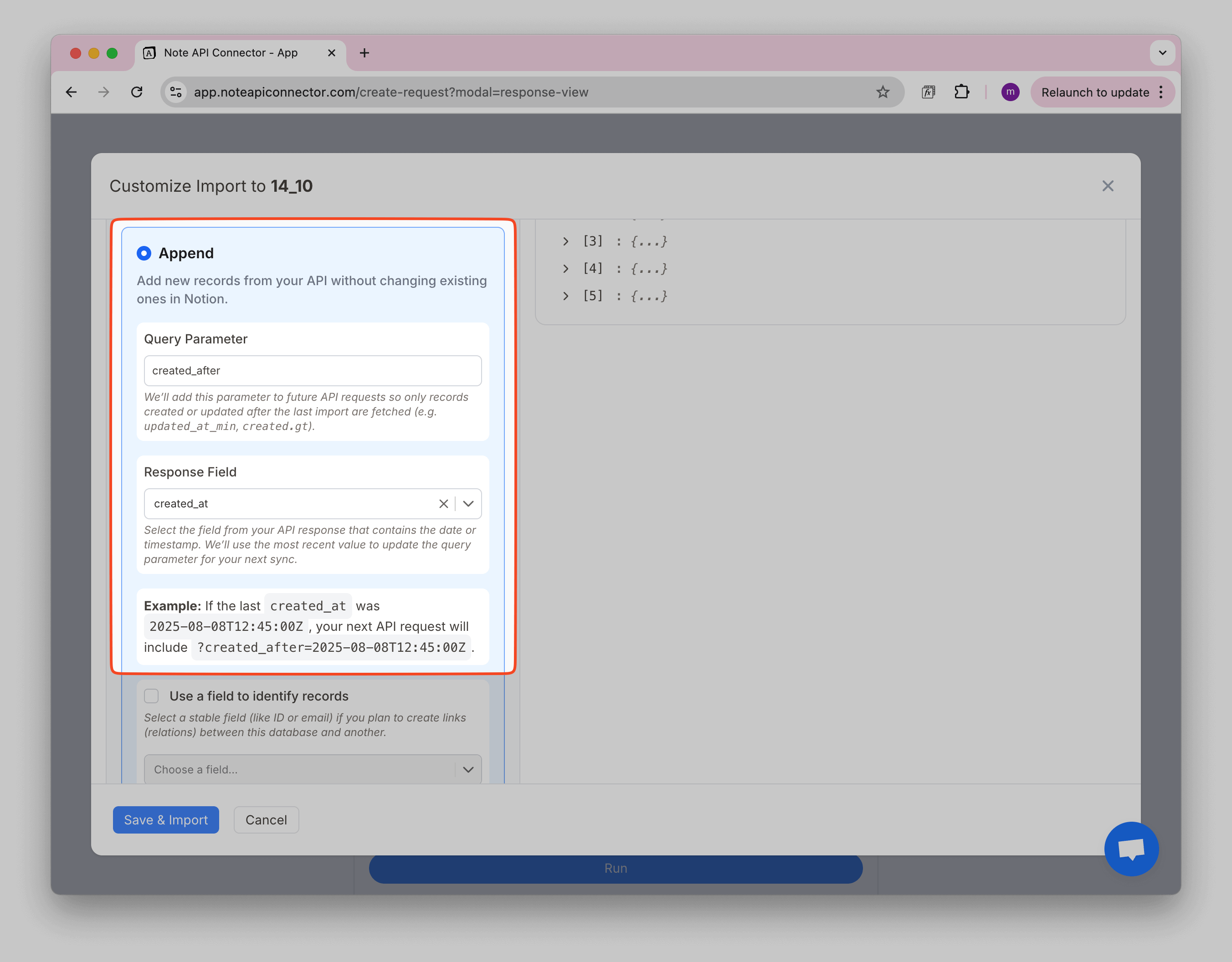 Write Modes Append Parameters